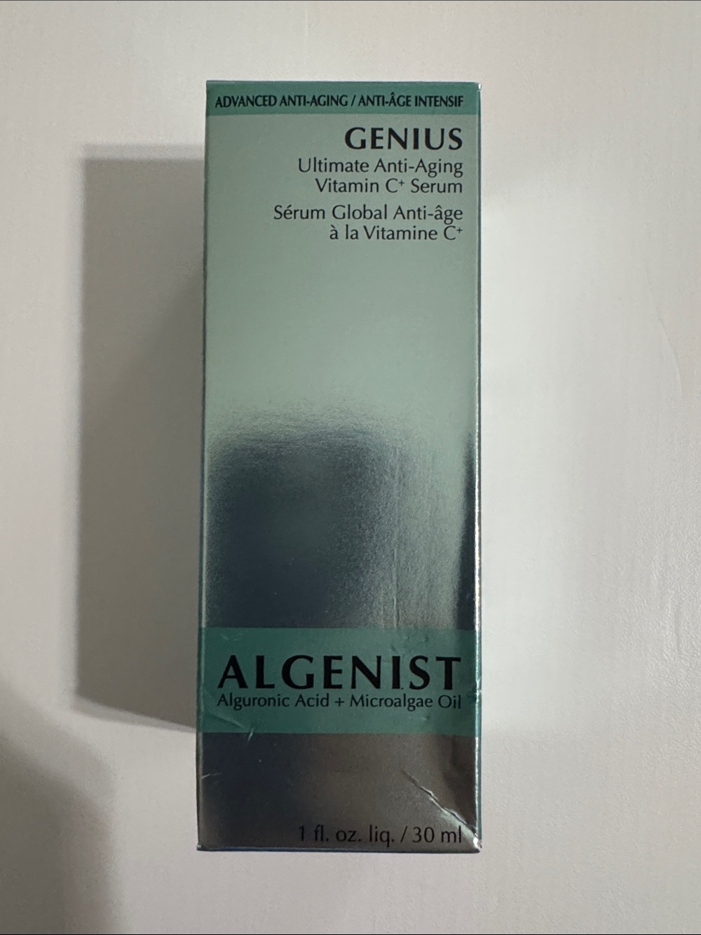 Algenist Genius Ultimate Anti-Aging Vitamin C+ Serum — Mint Green and Silver